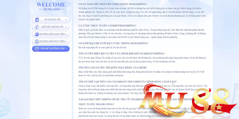 Liên hệ Mu88 - Các kênh CSKH, Hotline, Live Chat và Telegram 4 Các vấn đề thường cần liên hệ Mu88