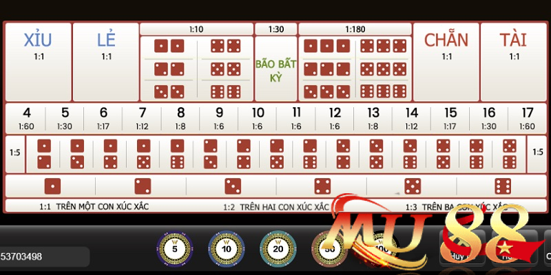 Tài Xỉu - Hướng dẫn luật chơi, bí quyết chiến thắng tại Mu88 2 Cược Tài / Xỉu