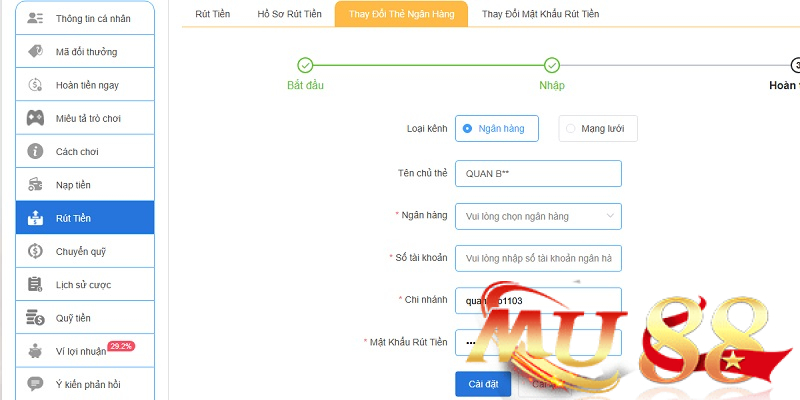 Điều kiện để rút tiền Mu88 thành công