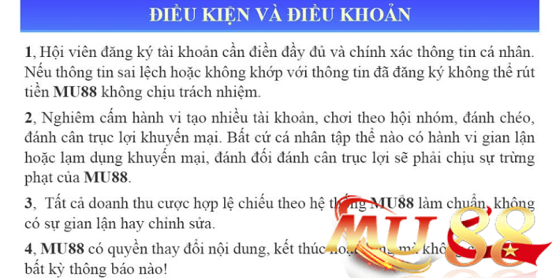 Giới thiệu Mu88 - Tìm hiểu về nhà cái hàng đầu Châu Á 6 Điều kiện nhận khuyến mãi