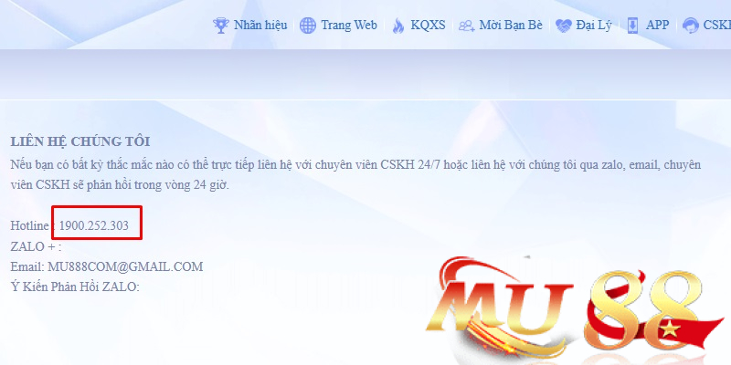 Liên hệ Mu88 - Các kênh CSKH, Hotline, Live Chat và Telegram 3 Hotline Mu88 - Kênh liên hệ trực tiếp khi cần xử lý gấp