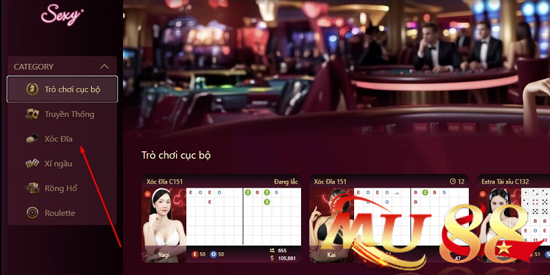 Sảnh Sexy Casino Mu88: Giải trí cùng dàn Dealer nóng bỏng 4 Lựa chọn game sở trường