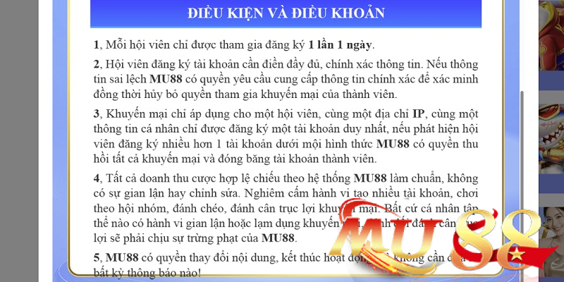 Khuyến mãi Nổ Hũ - Bắn Cá Mu88: Săn ưu đãi ngập tràn 5 Lưu ý khi tham gia khuyến mãi Nổ Hũ - Bắn Cá