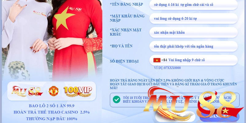 Miễn trừ trách nhiệm Mu88: Tham khảo để cá cược an toàn 3 Thông tin đăng ký chính xác