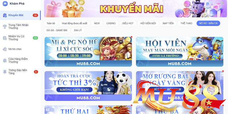 Tìm hiểu khuyến mãi Nổ Hũ - Bắn Cá tại Mu88