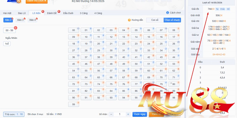 Xổ Số Miền Bắc - Cập nhật kết quả, lịch thưởng, cách soi cầu 2 Tra cứu trên website Mu88