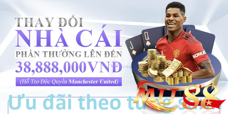 Khuyến mãi hội viên mới Mu88 - Bùng nổ cơ hội nạp đầu 3 Ưu đãi theo từng sảnh