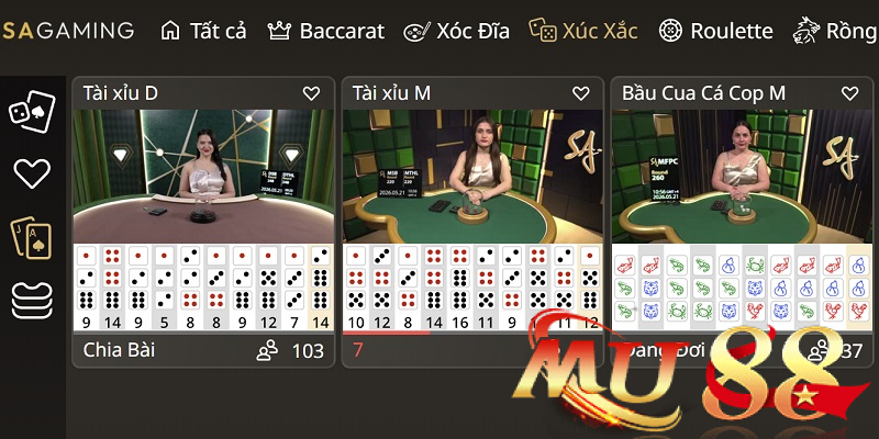 Sảnh SA Casino - Thế giới sòng bạc online đẳng cấp Châu Á 3 xúc xắc